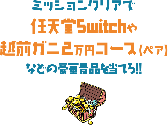 任天堂Switchや越前ガニ2万円コース